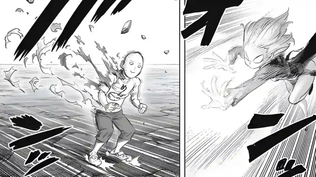 Saitama fighting Tatsumaki