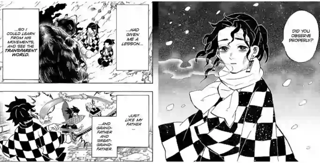 Tanjiro Dad helps him to achive Transparent world